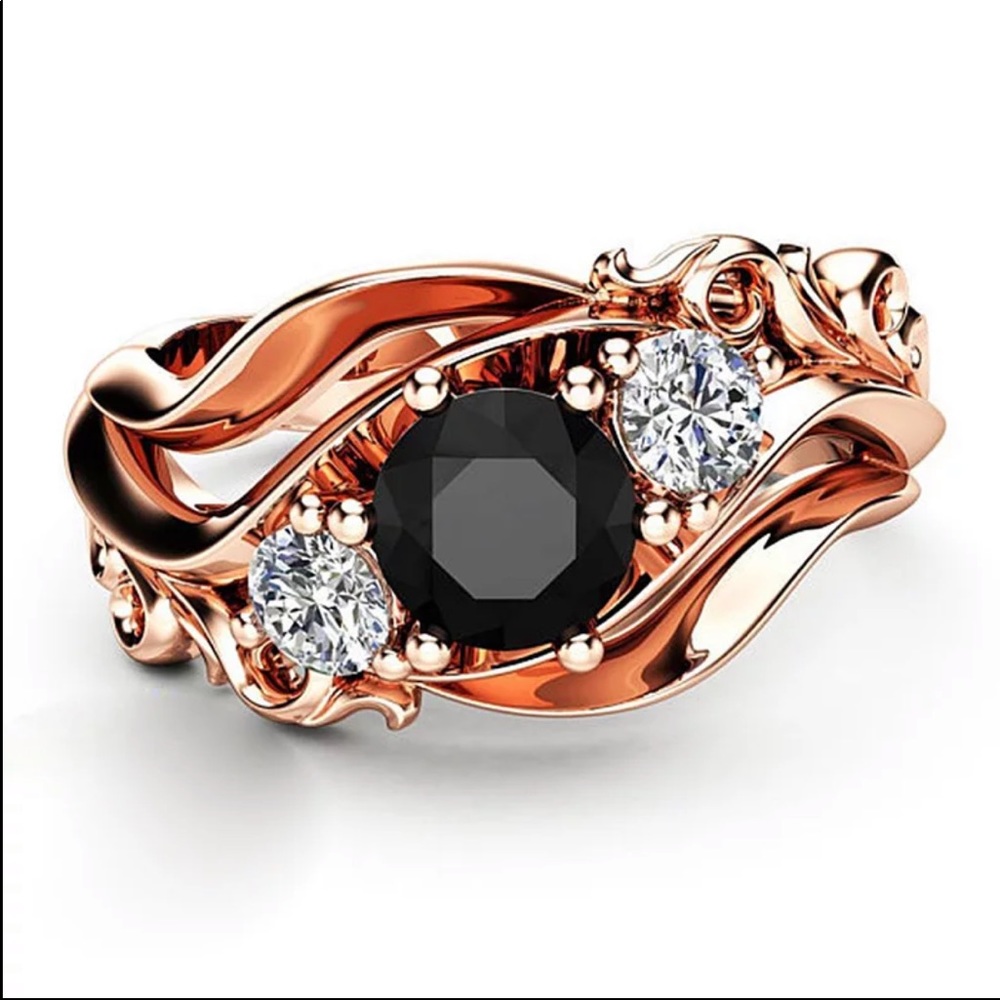 New Women’s Rose Gold Sapphire Promise Ring - Picture 3 of 5